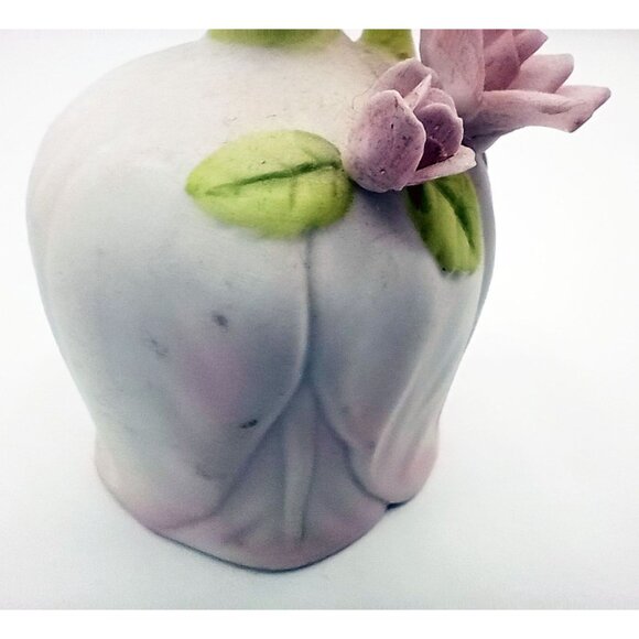 Porcelain Bell Lefton China Pink Rose Hand Painted Butterfly Vintage 1983 03569 - Picture 7 of 15